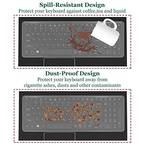 Universal Keyboard Cover For 15.6"-17.3" Laptop Notebook With Numeric Keypad Keyboard (Width 14.4" X Height 5.3"), Ultra Thin Silicone Waterproof Keyboard Protector Skin -Clear #TOP4