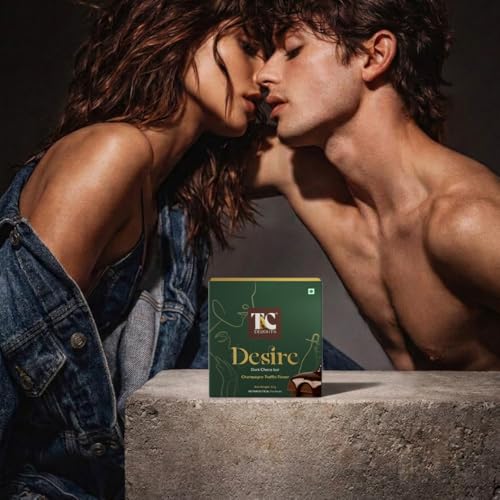Image of TAC Delights Desire Chocolate in Champagne Truffle flavour for intimate moments for Couples (1 box) - Premium Dark Chocolate bar to improve mood and connection - For men and women