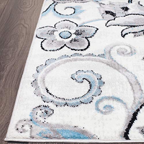 Home Dynamix Boho Odesa Runner Area Rug 1'6"X7'2", Ikat Ivory/Blue #TOP2