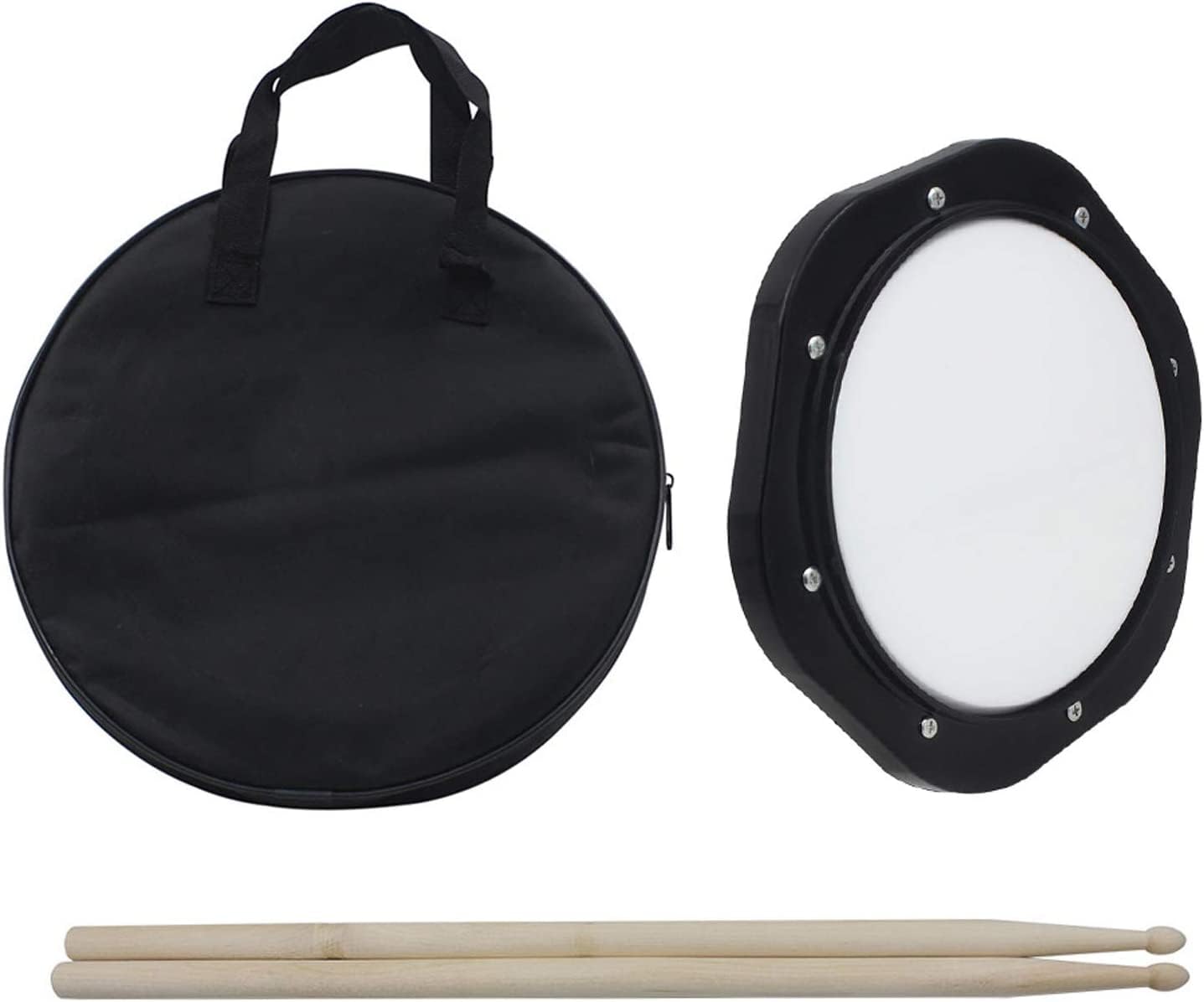 ROCKSTAR - Almohadilla de Práctica de Batería de 10" con Bolsa de Transporte y Soporte Trípode RT-008. Pad de Tambor Sintonizable, Antideslizante y Portátil | Incluye Baquetas | Ideal Bateristas