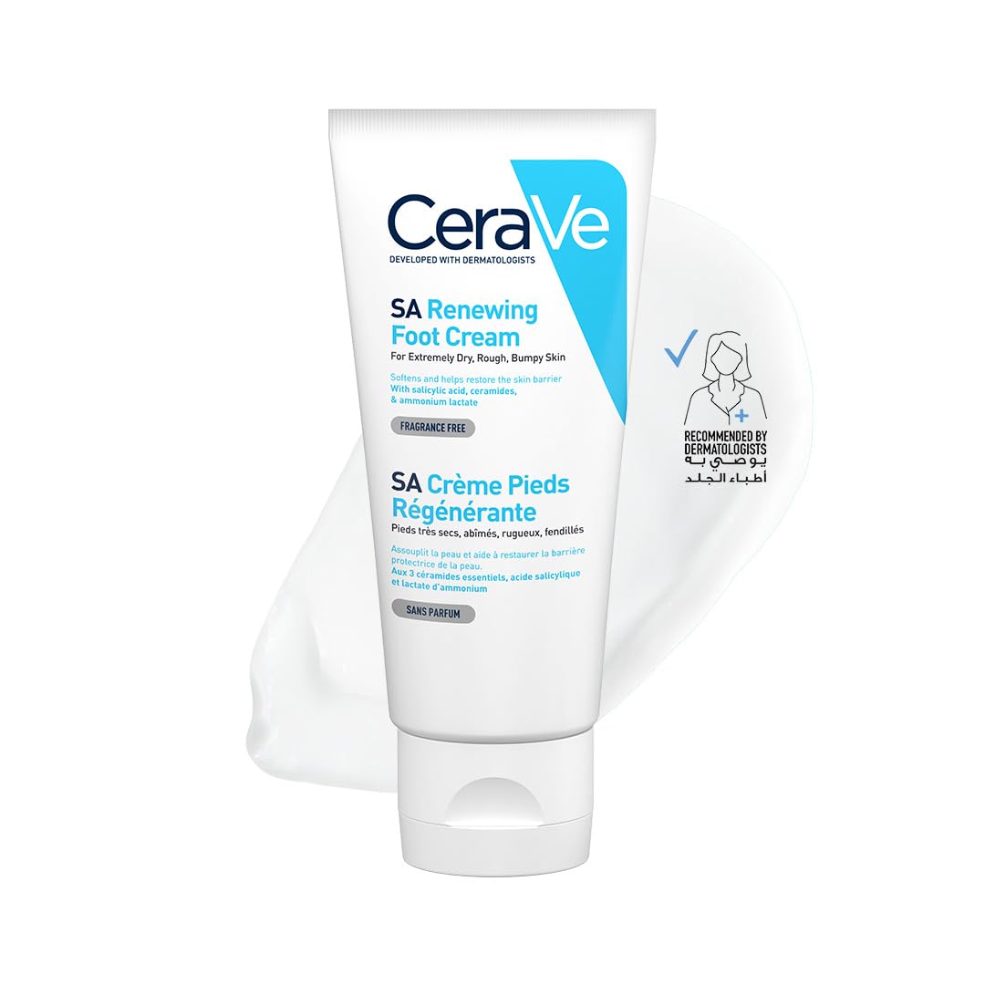 Cerave SA Renewing Foot Cream for Dry, Rough, and Cracked feet with Hyaluronic Acid 88Ml