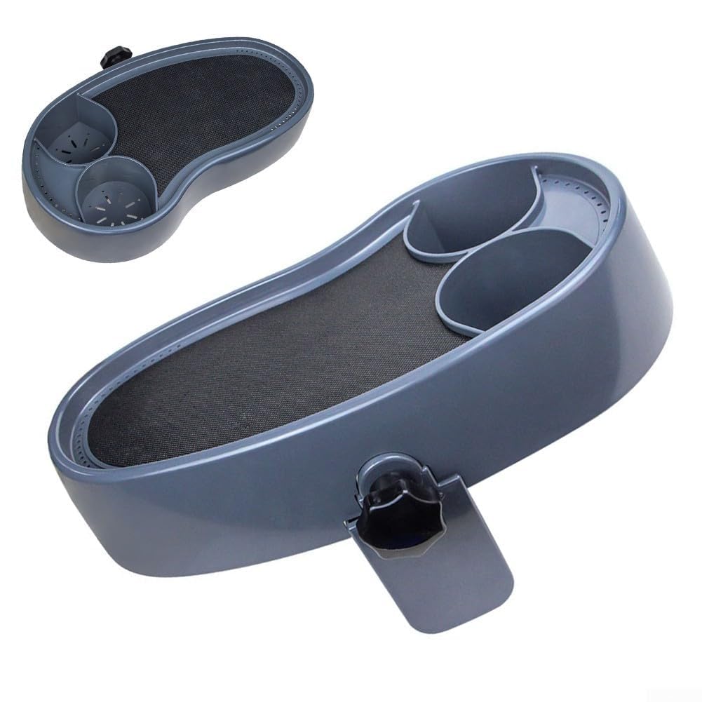 Verstellbarer Pool-Tablett mit Getränkehaltern, rutschfestes Design für Spa und Badewanne, einfacher Klemmmechanismus und großes Tablett in der Mitte