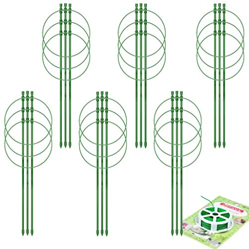 CoscosX Pflanzenstütze, Rankgitter und Rankhilfe, 18 m, Gartenseil, Gemüse, Töpfe, Stützrahmen, Tomatenkäfig, Gartenwerkzeuge, 43,5 cm Cover
