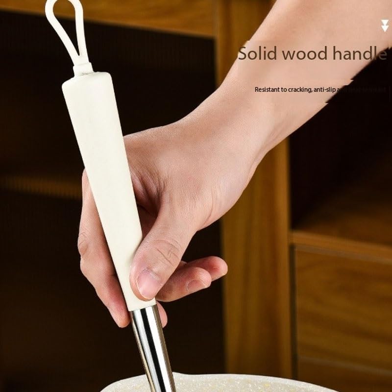 7-piece Set of Stainless Steel Silicone Handle Spatula Spoon Grade Kitchenware Cooking for Scooping Noodles