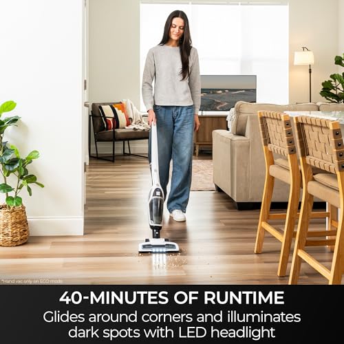 Image of Kenmore 200 Series DS2000 Cordless Stick Vacuum Lightweight Cleaner 2-Speed Power Suction LED Headlight 2-in-1 Handheld for Hardwood Floor, Low Pile Carpet & Pet Hair