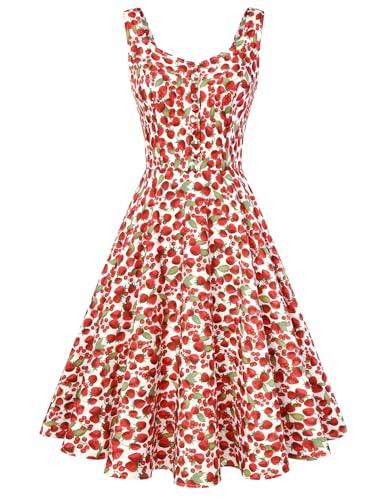 Image of Belle Poque 1950s Vintage Dress for Women Sleeveless Homecoming Dresses Cocktail Party A-Line Summer Dress