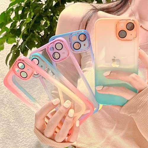 Coque iPhone X antichoc transparente dégradée vert orange avec film caméra
