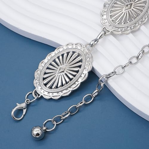 Western Concho Chain Belt for Women Adjustable Metal Waist Chain for Jeans or Dresses4