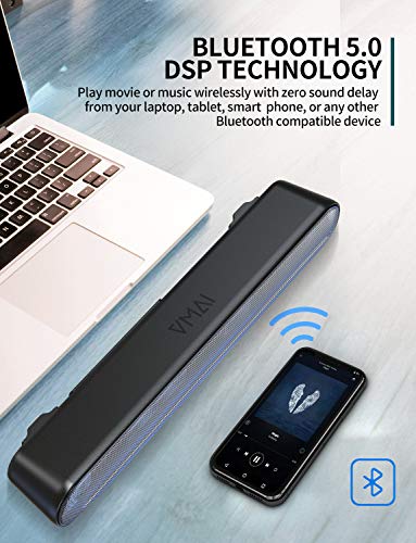 Vmai Mini Soundbar, Sound Bar For Tv, Computer Sound Bar With Bluetooth 5.0, Wired & Wireless Pc Speaker, Home Audio System For Gaming Hdmi/Aux/Opt #TOP3