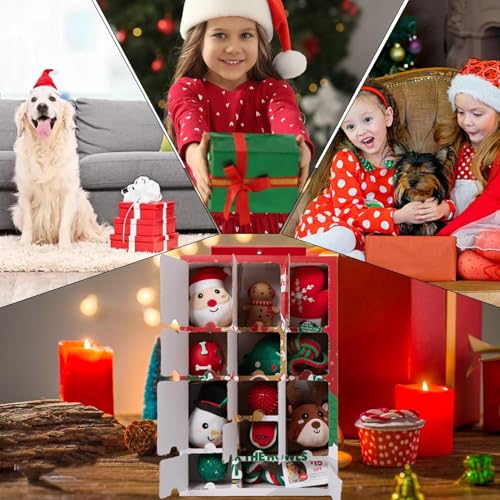 Hund 2024-2024 Quietschspielzeug Interaktives Spielzeug Adventskalender | 24 Tage Hund Haustier Weihnachten Countdown Kalender mit Kauseilen Spielzeug | Countdown-Kalender für Gott