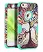 iPhone 6 Cases, iPhone 6S Case, SKYLMW Hard PC Shell with Soft Silicone Hybrid iPhone 6 Covers Protective 3 Piece Shockproof Anti-Scratch Combo Cover for iPhone 6/6S 4.7 Inch Tree Mint