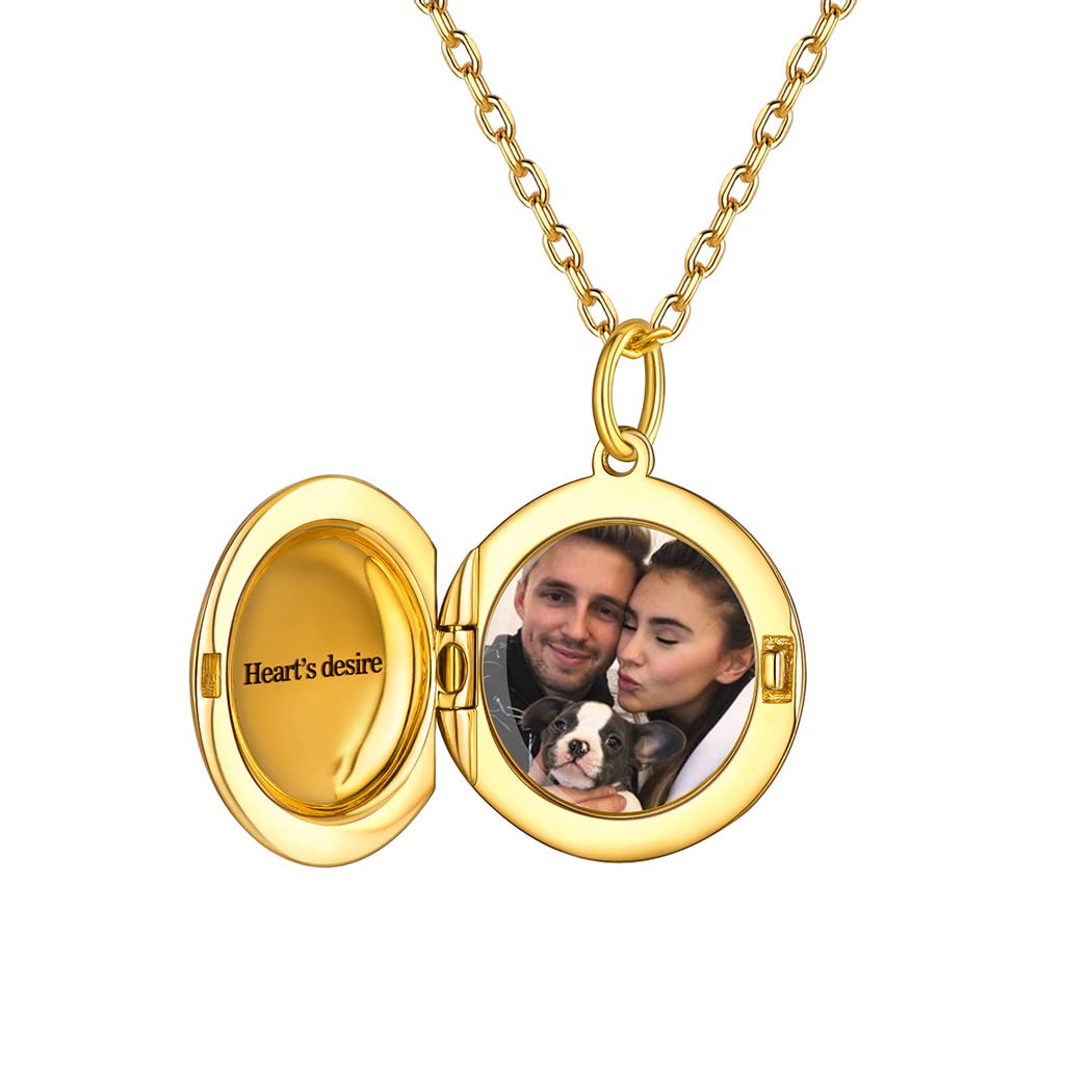 PROSILVER Collane Argento 925 con Foto Dentro Cuore/Rotondo/Ali Di Angelo Argento con Confezione Regalo