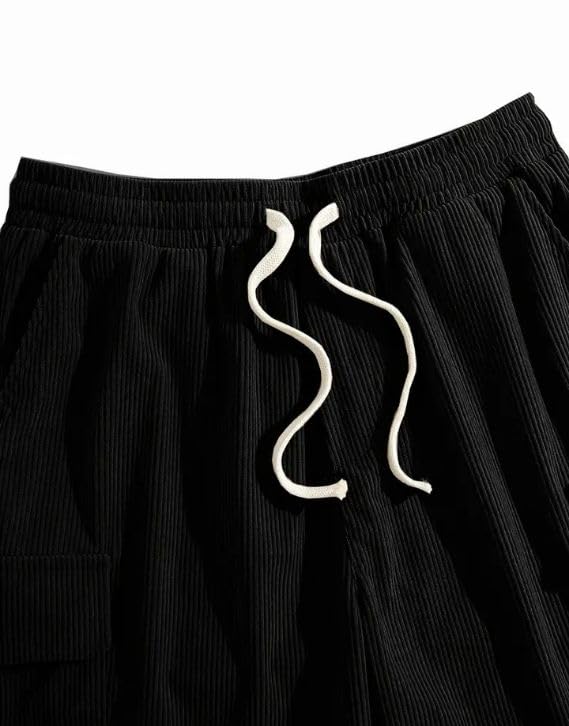 Image of Samfor Shorts for Men || Authentics Classic Men's Ribbed Polycotton Relaxed Fit Cargo Stretch Shorts || Lightweight & Quick Dry || Men Shorts Casual ||Shorts Pant for Men