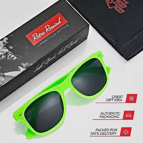 Image of Retro Rewind Polarized Sunglasses for Women Men - UV400 Classic Square Vintage Shades Trendy Unisex Sun Glasses
