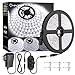 Produktbild Onforu 5M LED Strip Dimmbar, 6000K Kaltweiß LED Streifen, 2835 LED Band Selbstklebend, 300 LEDs Lichtband mit 12V Netzteil, Flexibel Leuchtband Innenbeleuchtung für Zimmer, Party, Küche, Haus Deko
