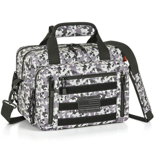 Image of Pistol Case, Gun Range Bags For 2 Pistols 6 Magazines Carrying Shooting Bag with Lockable Zipper for Shooting Range Outdoor Hunting