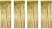 2 pcs Gold Metallic Tinsel Foil Fringe Curtains, Door Backdrop, 3ft x 8ft Decoration for Birthday Graduation Bridal Shower Baby Wedding Party Bachelorette Photo Booth Gatsby 1920 New Years