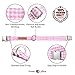 Lionet Paws Dog Collar with Bowtie, Comfortable Adjustable Cute Pink Gingham Bow Tie Collar for Female Dogs Gift, Medium, Neck 13.5-22 inches