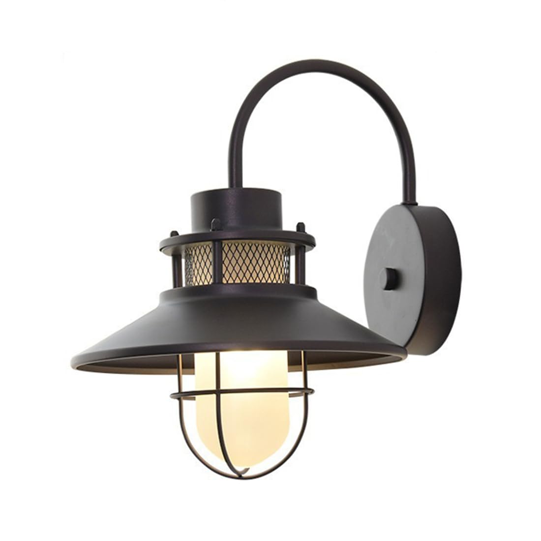 HUAYUSEDF Outdoor Wall Lights Black Vintage Exterior Sconce Iron Metal Lamp Indoor IP55 Waterproof Front Door Light for House Doorway Garage Patio Balcony Bedroom