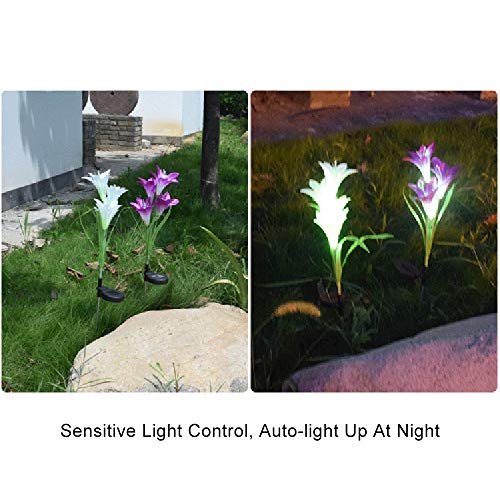 Ajcoflt LEDs flor movidos a energia solar Luz RGB Gramado Lâmpada IP55 Resistência à água Built-in 3