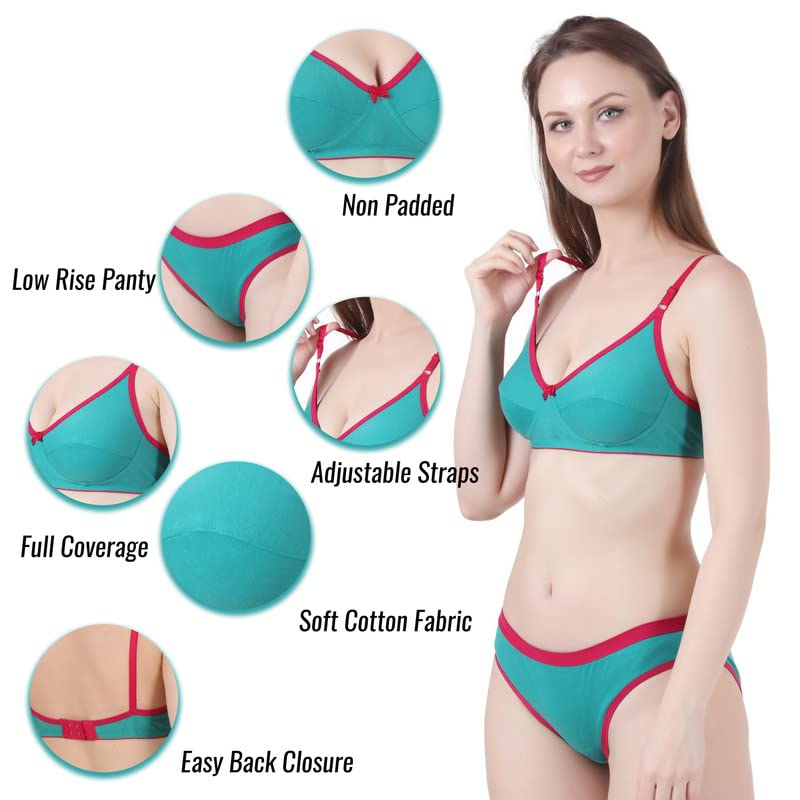 Image of Love Maker | Lingerie Set for Women | Bra Panty Set for Women | Undergarments for Women Bra Panty | Innerwear for Women | Non Padded Bra for Women | Cotton Bra Panty for Women Daily use.