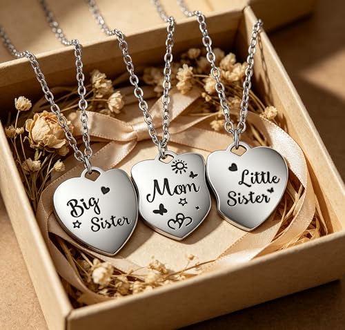 Image of Sunflower Jewellery Friendship Necklace for 3 4 Stainless Steel Heart-Shaped Necklace /Bracelet Three Hearts Composed of Friendship Necklace /Bracelet, Gifts for Friends