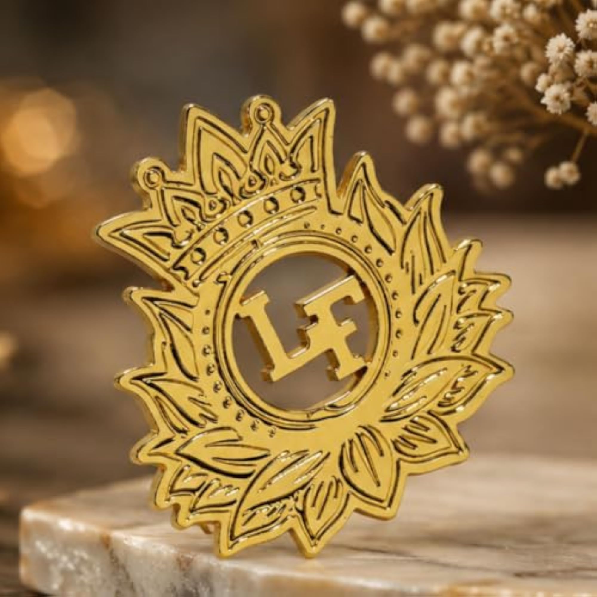 Personalised Deep Engraving Name Gold Brooch Pin
