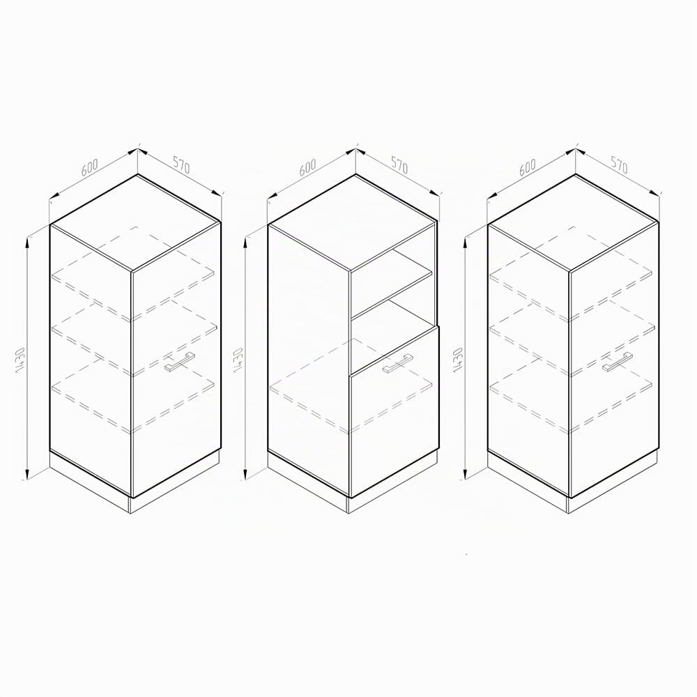 Vicco Küchenblock R-Line, Weiß Hochglanz/Weiß, 180 cm