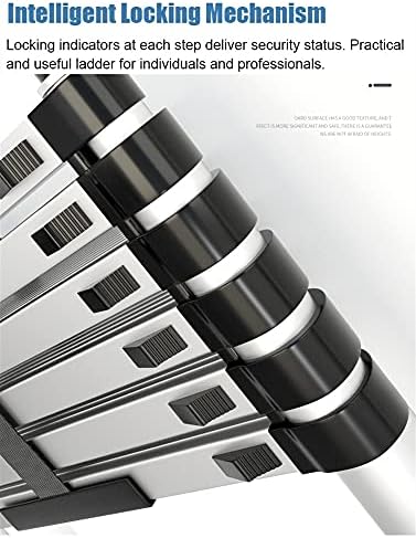 Telescopic Ladder Telescopic Ladders Multi-Purpose Extendable Ladder Telescopic Ladder Aluminum Telescoping Ladder with Detachable Hook, Stabilizer Bar and Wheels, Telescopic Extension Ladde