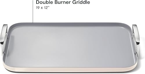 Miniatura 3 de Caraway Plancha de doble quemador, sartén de 19 x 12 pulgadas, revestimiento de cerámica antiadherente, no tóxico, sin PTFE ni PFOA, apto para horno