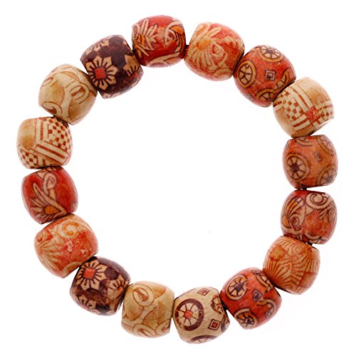 Keyzone Wholesale 100Pcs 17Mm Mixed Painted Drum Wood Spacer Beads Wooden Beads For Diy Jewelry Making Hair Accessories #TOP5