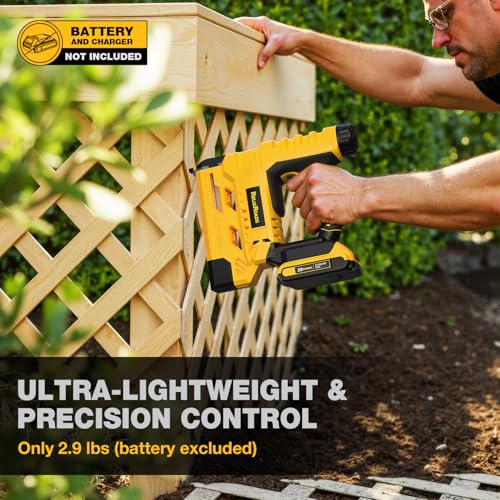 Image of 2-in-1 Cordless 18GA Brad Nailer & 1 /4 Crown Stapler for DeWALT 20V MAX Battery (Tool Only) - Lightweight, 1600 Nails /Staples Included for DIY, Upholstery & Home Renovation