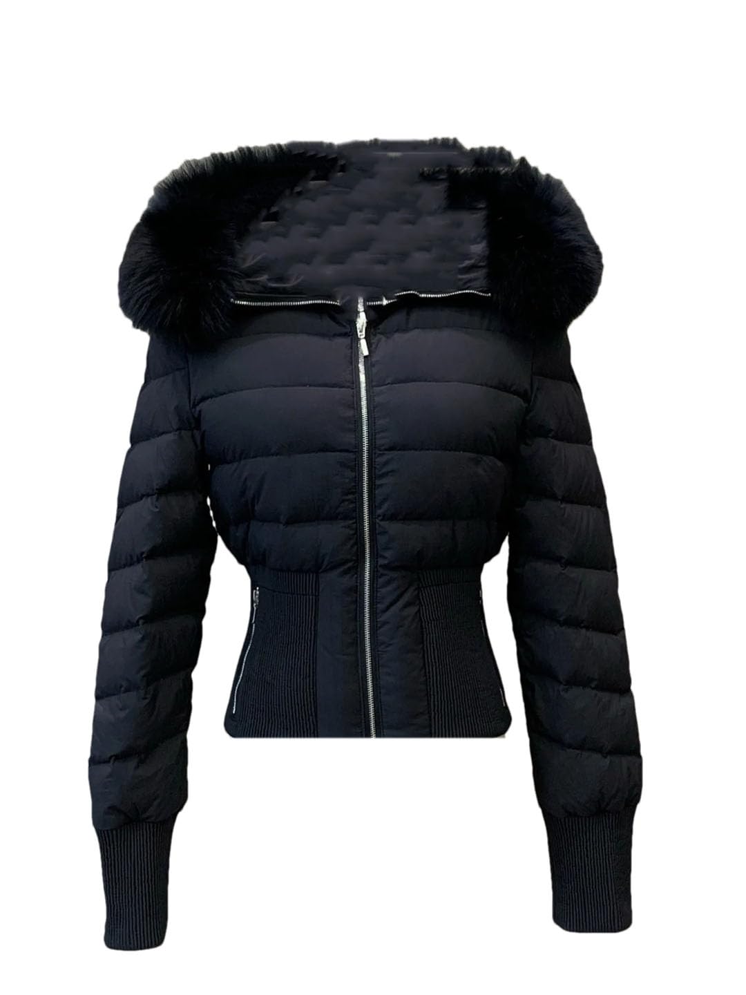 Women's Hooded Down Jacket Thickened Warm Jacket Puffy Parka black M