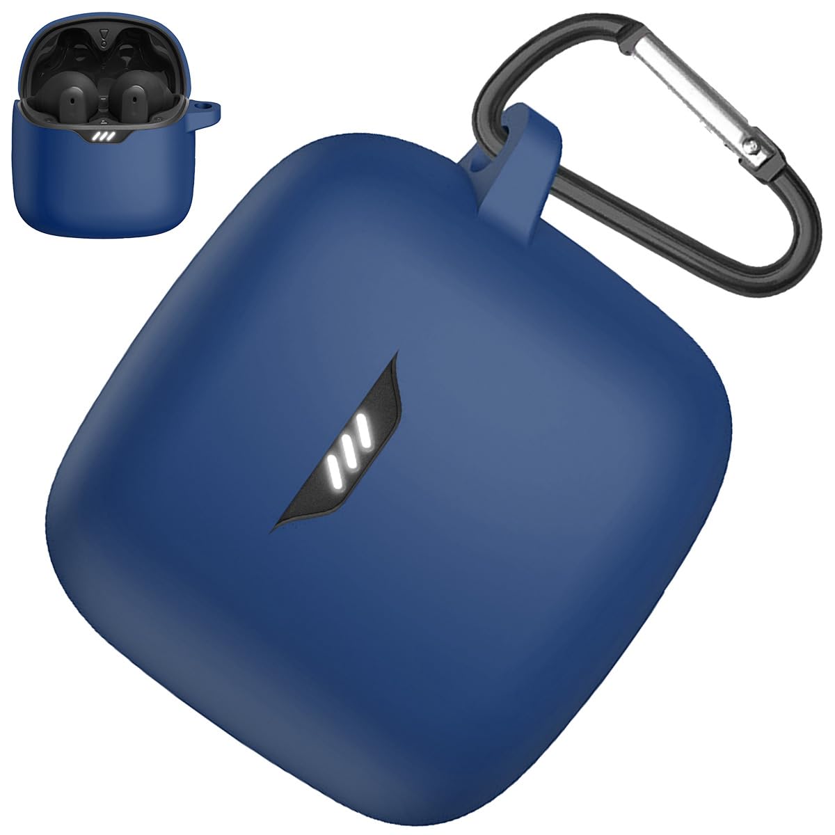 Miimall Case Cover Compatible with JBL Tune Flex Protective Carrying Case Anti-Scratch, Shock-Resistant, Dustproof, Silicone Protective Case Cover for JBL Tune Flex with Carabiner Case Cover(Blue)