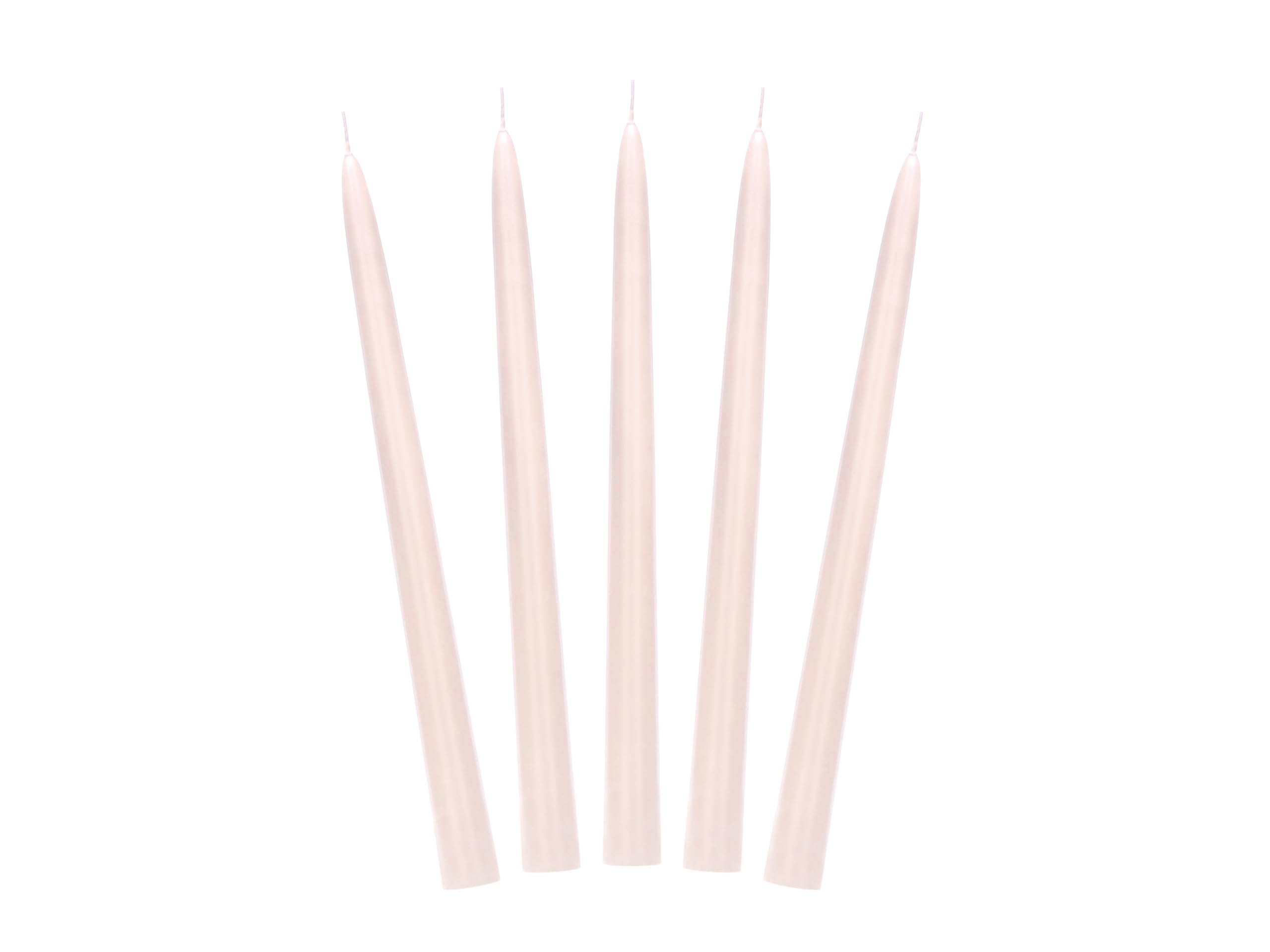 PartyDeco SKMAT-076J Taper Candle Table Candle - Tapered Up - 24cm - Matt Nude - Pack of 10 - Perfect for Weddings, Home, Decorating