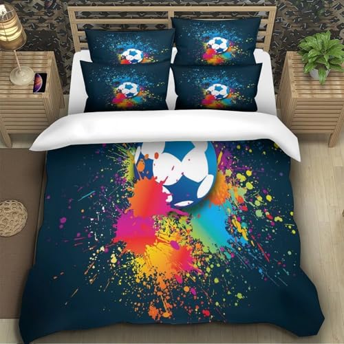 Parure de lit imprimé en 3D microfibre résistante housse de couette football 200x200