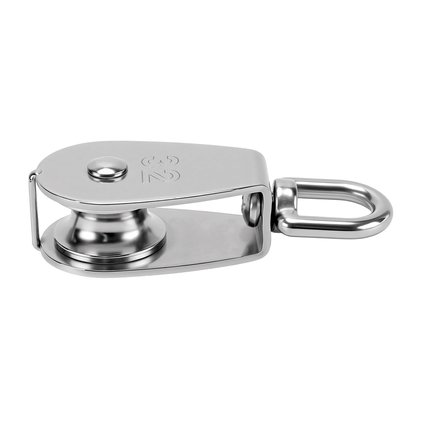 FUNSUEI Lot de 4 poulies M32 en acier inoxydable, capacité de charge de 250 kg, poulies simples robustes pivotantes à 360° pour corde et câble