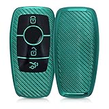 kwmobile Funda Compatible con Benz - Carcasa para Llave del Coche Mercedes Benz Llave de Coche Smart Key (Solo Keyless) - diseño Carbono