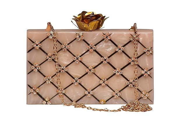 resin clutch Package Contains 1 Resin Clutch shoulder chain strap with metal hooks, convertible design, can be used as a handbag, a shoulder bag, or a crossbody bag; good suture bag bearing-image-42