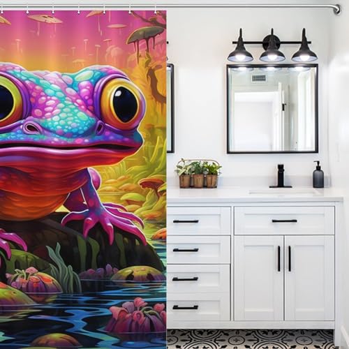Rideau de douche grenouille imperméable en polyester lavable 152x183cm - 5