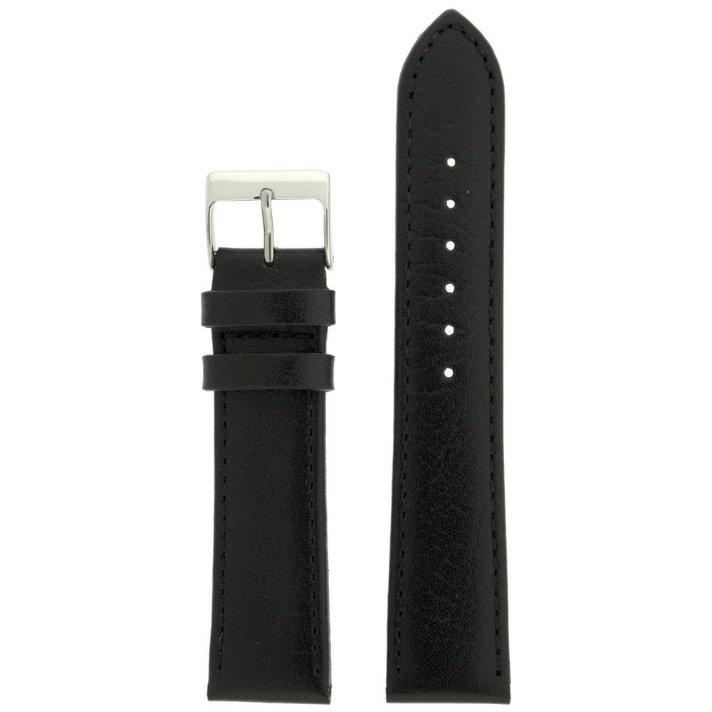 Tech Swiss Watch Band Black Genuine Calf Leather Smooth Ladies Strap 12 millimeter