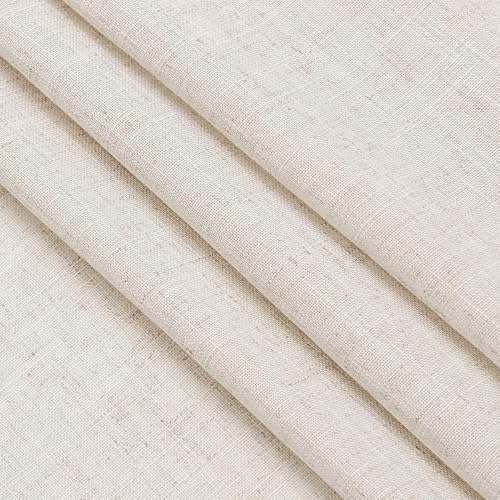 Image of Nanspring Kitchen Curtains Linen 36 Inch Length Beige Farmhouse Small Cafe Curtains Semi Sheer Back Tab and Rod Pocket Drapes for Basement Short Window Curtain 26 x 36 Inch, 2 Panels