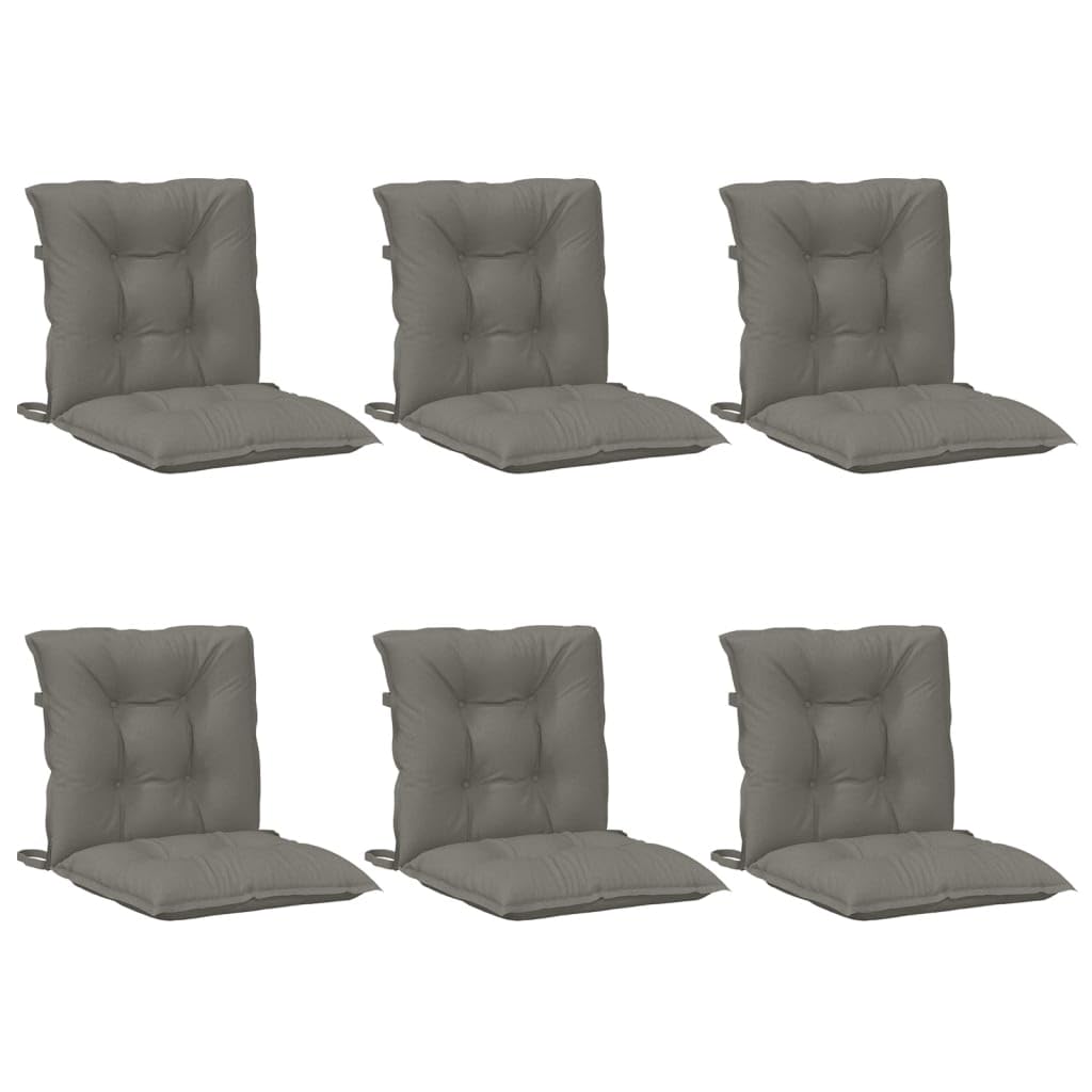 6 cuscini per sedia a schienale basso, 100 x 50 x 7 cm, tessuto in poliestere, con elastico antiscivolo e cordoncini, per sedia da giardino, balcone, terrazza, sala da pranzo, ufficio