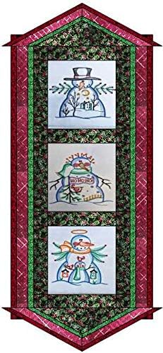 Material Maven Quilt Kit/Country Christmas/Table Runner/Pre Cut Ready to Sew/Finished Embroidery