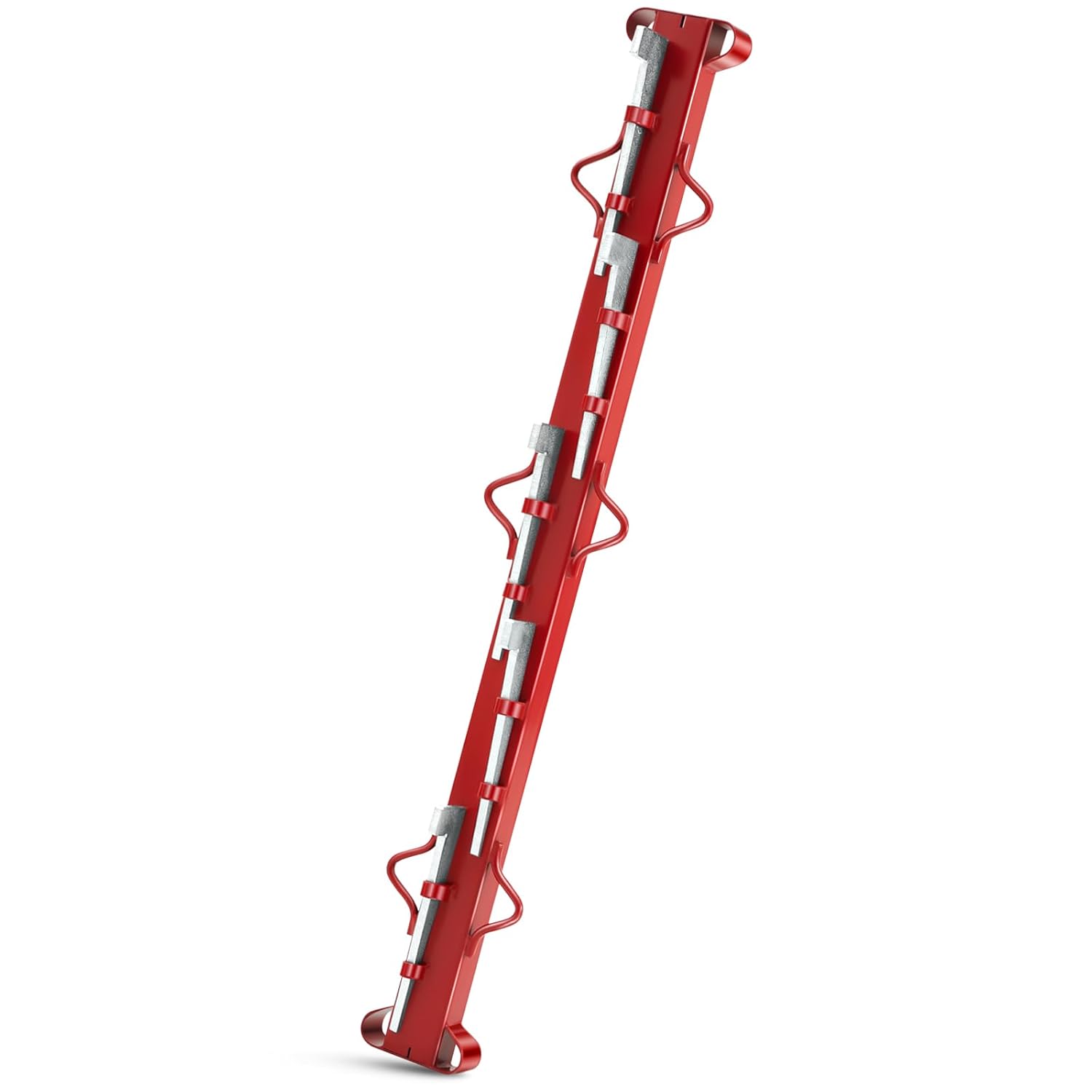 Blulu 4ft Woven Wire Fence Stretcher Bar Chain Link Fabric Fence Stretcher with 5 Wedges Steel Woven Wire Stretcher, Red