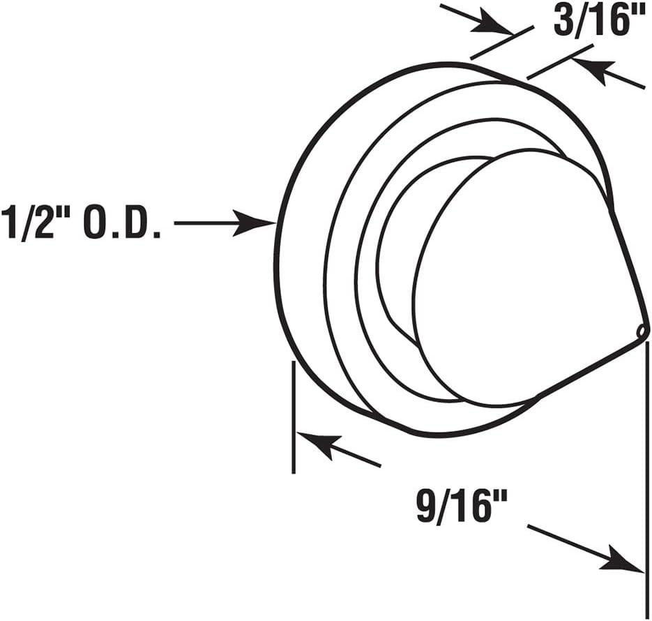 Sentry Supply 658-1055 Door Silencers, 1/2 In., Rubber, Gray, Used on Metal Jambs (100 Pack)