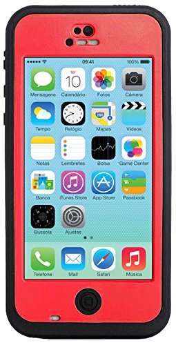 New Waterproof Shockproof Dirtproof Snowproof Protection Case Cover Only for Apple iPhone 5C Red
