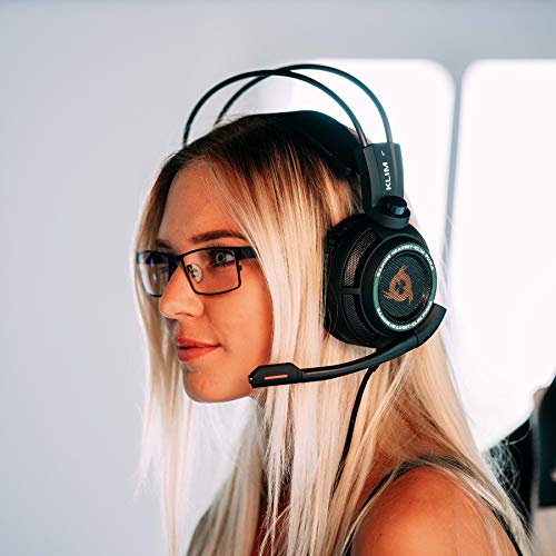 KLIM Puma Cuffie Gaming - Micro Headset da Gaming - Suono Surround 7.1 - Altissima Qualità Audio - Vibrazioni Integrate - Cuffie da Gaming con Microfono - Perfette per PC e PS4 Games Nero - Nuova 2020