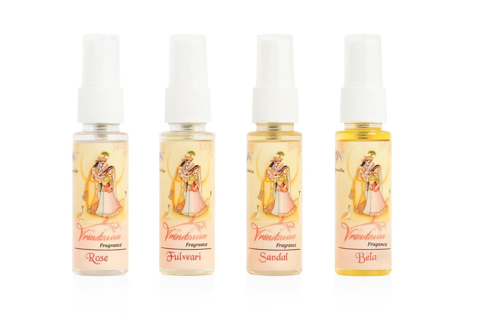 Vrindavan Fragrance Spray for home temple Garden Spray Set – Pack of 4 Natural Scents: Sandal, Rose, Bela, and Fulwari (Pack Of 4 (02))-image-49
