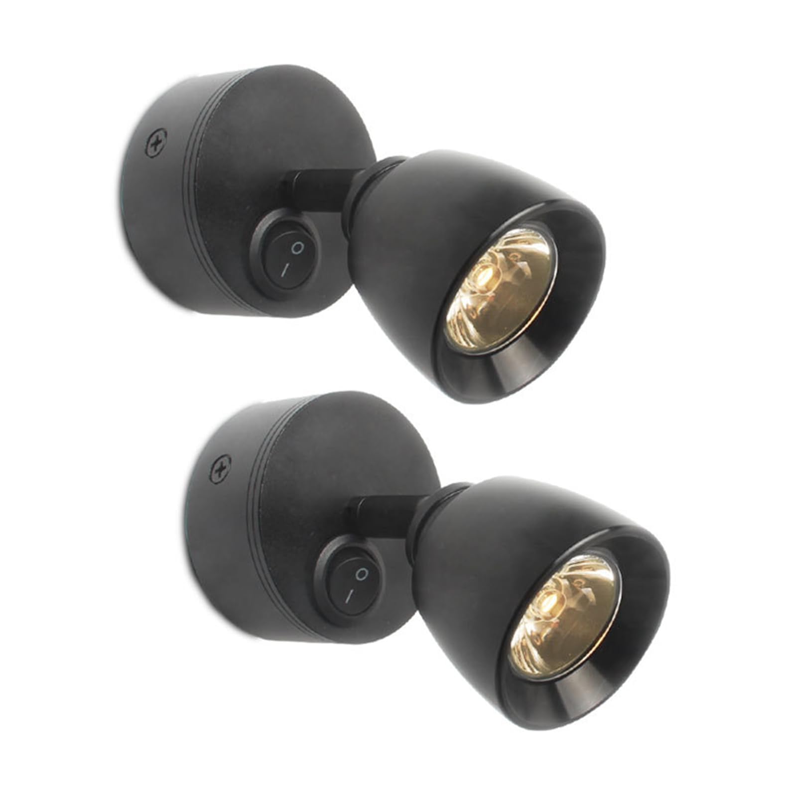 Confezione da 2 lampade da parete a LED da 12 V DC con interruttore, 2 W, 3200 K, luce bianca calda, lampada da lettura per camper, barca, camper, roulotte, illuminazione interna, braccio